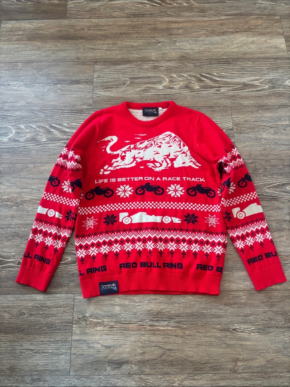 Red Bull Ring F1 Holiday Sweater "Life is Better on a Race Track" Unisex Large